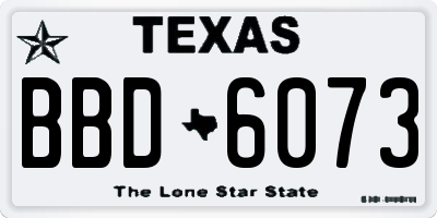 TX license plate BBD6073