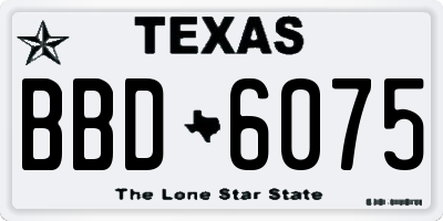 TX license plate BBD6075