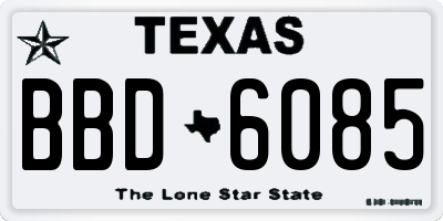 TX license plate BBD6085