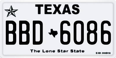 TX license plate BBD6086