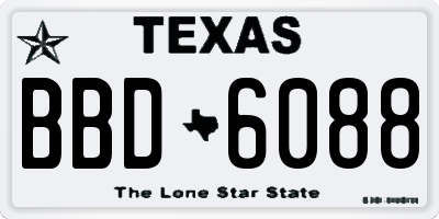 TX license plate BBD6088