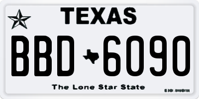 TX license plate BBD6090