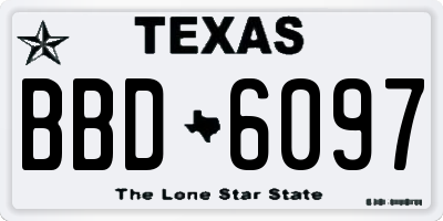 TX license plate BBD6097