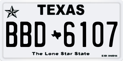 TX license plate BBD6107