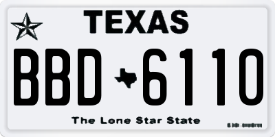 TX license plate BBD6110