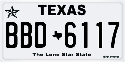 TX license plate BBD6117