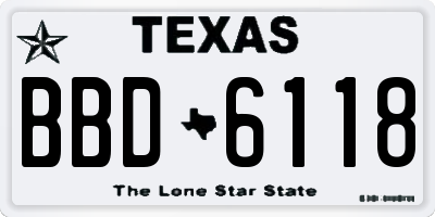 TX license plate BBD6118