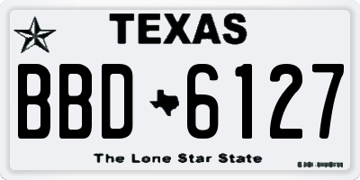 TX license plate BBD6127