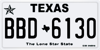 TX license plate BBD6130