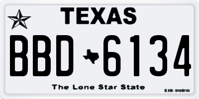 TX license plate BBD6134