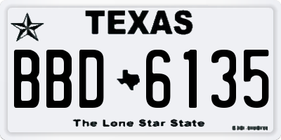 TX license plate BBD6135