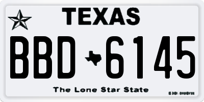 TX license plate BBD6145