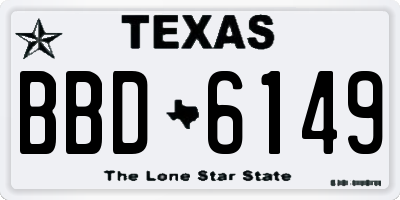 TX license plate BBD6149
