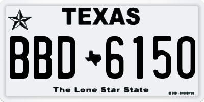 TX license plate BBD6150