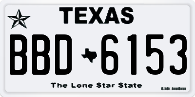 TX license plate BBD6153