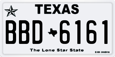 TX license plate BBD6161