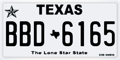 TX license plate BBD6165