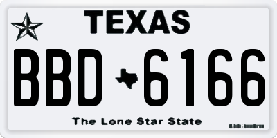 TX license plate BBD6166