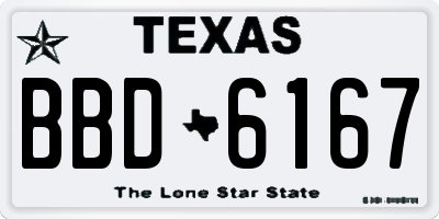 TX license plate BBD6167