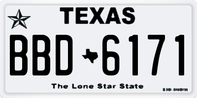 TX license plate BBD6171