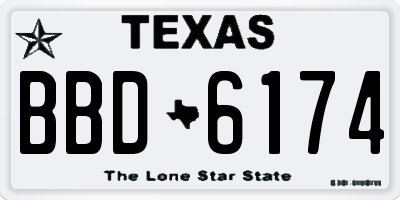 TX license plate BBD6174