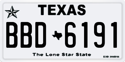 TX license plate BBD6191