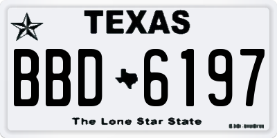TX license plate BBD6197