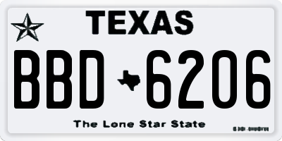 TX license plate BBD6206
