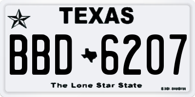 TX license plate BBD6207