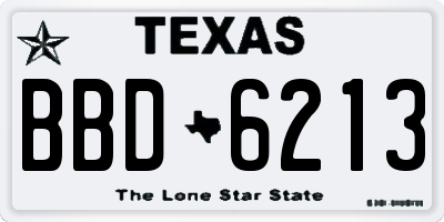 TX license plate BBD6213