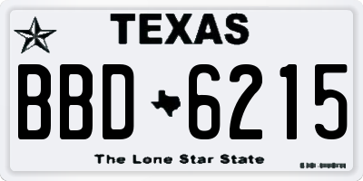 TX license plate BBD6215