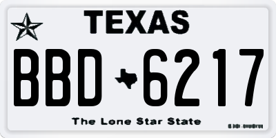 TX license plate BBD6217