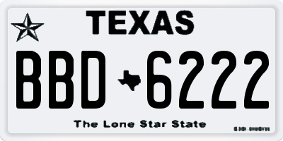 TX license plate BBD6222