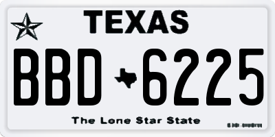 TX license plate BBD6225