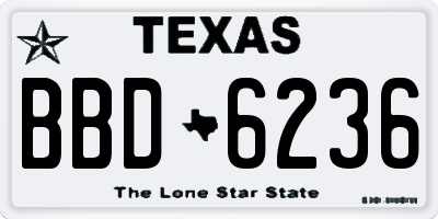 TX license plate BBD6236