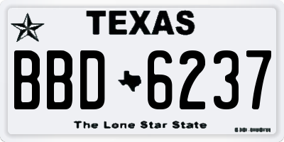 TX license plate BBD6237