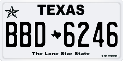 TX license plate BBD6246