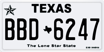 TX license plate BBD6247