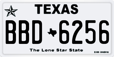 TX license plate BBD6256