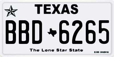 TX license plate BBD6265