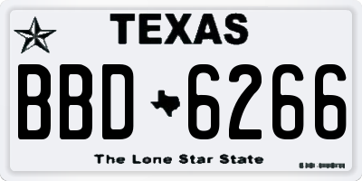 TX license plate BBD6266