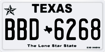 TX license plate BBD6268