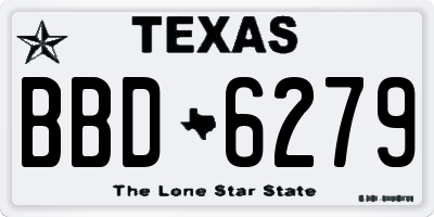 TX license plate BBD6279