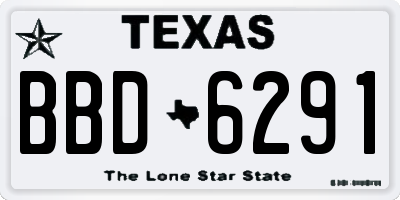TX license plate BBD6291