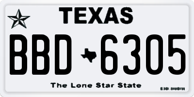 TX license plate BBD6305
