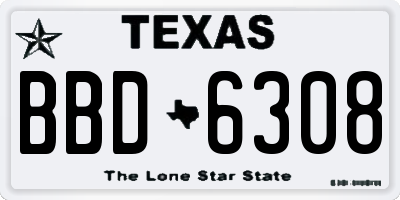 TX license plate BBD6308