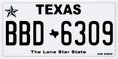 TX license plate BBD6309