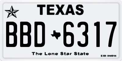 TX license plate BBD6317
