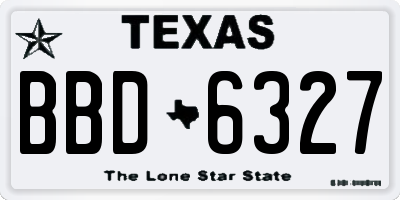 TX license plate BBD6327