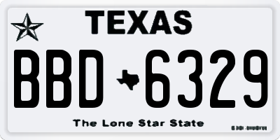TX license plate BBD6329